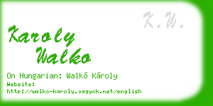 karoly walko business card