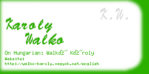 karoly walko business card